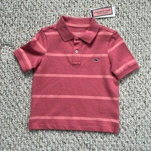 Vineyard Vines Pink Striped Kids Polo Shirt